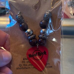 Hard Rock Red Guitar Pick Necklace